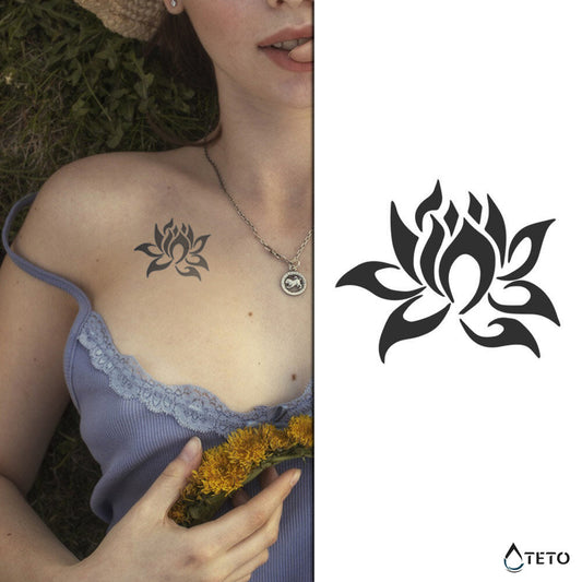 Lirio de agua - flor – Semipermanente - Tatuajes Temporales TETO