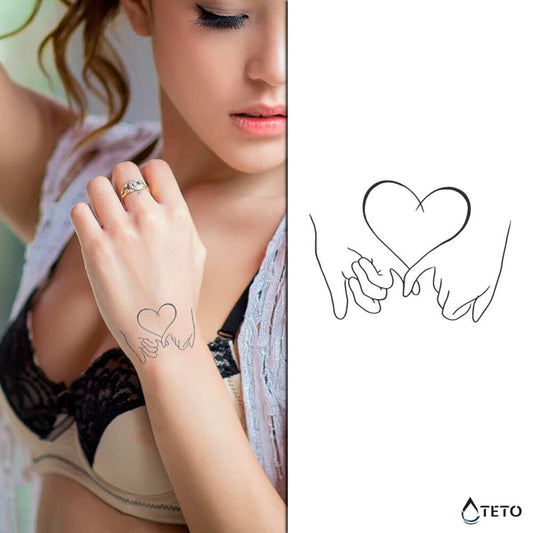 Juntos - corazón – Semipermanente - Tatuajes Temporales TETO