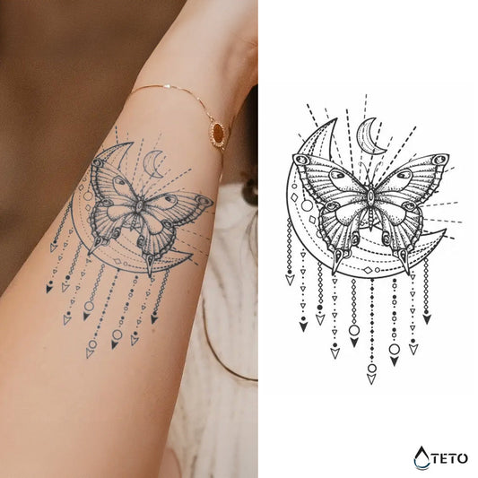 Mariposa mística – Semipermanente - TETO - Tatuajes Temporales