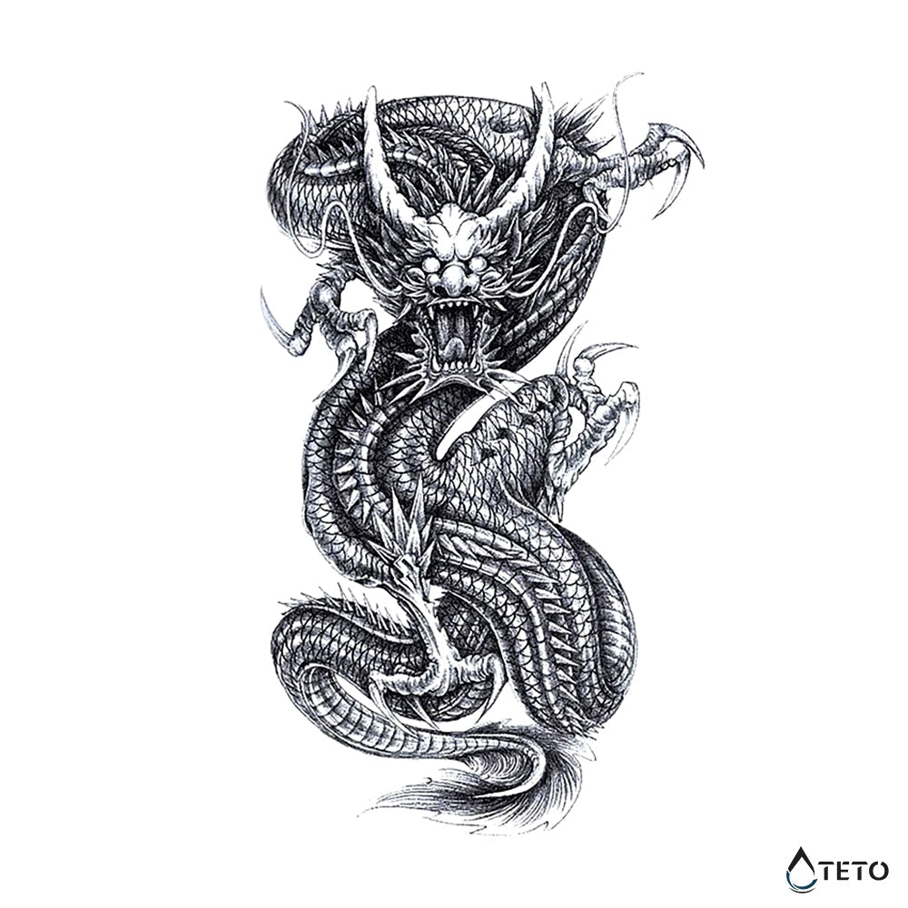 Dragón demonio - TETO - Tatuajes Temporales