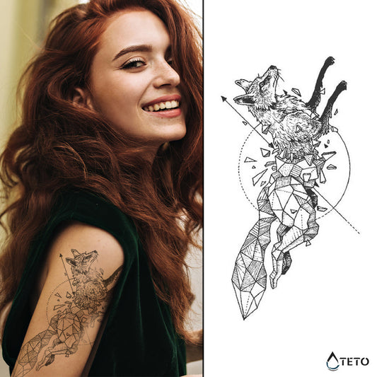 Zorro geométrico – Semipermanente - TETO - Tatuajes Temporales