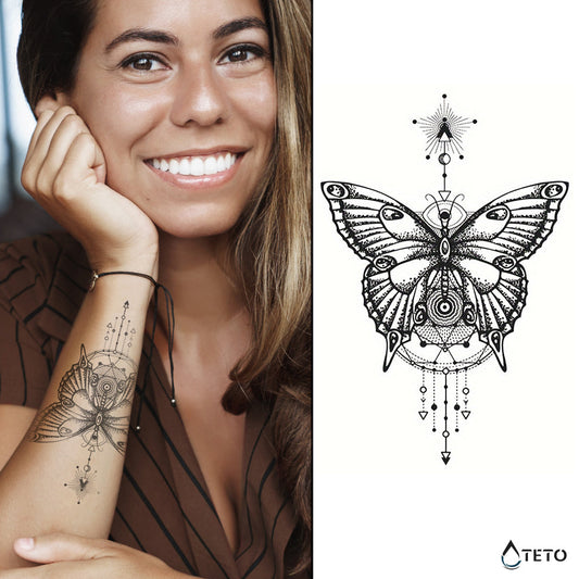 Mariposa mágica – Semipermanente - TETO - Tatuajes Temporales