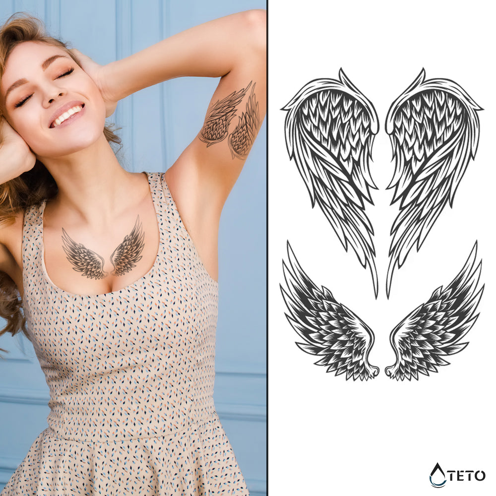 Alas de ángel – Semipermanente - TETO - Tatuajes Temporales