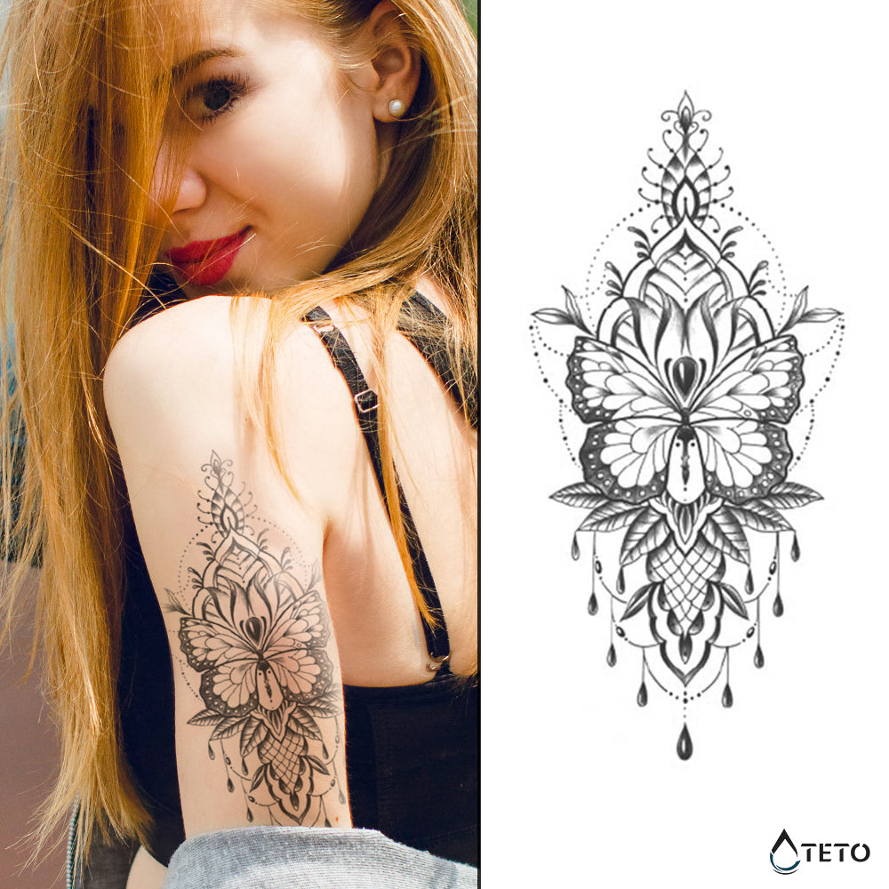 Mariposa monarca – Semipermanente - TETO - Tatuajes Temporales