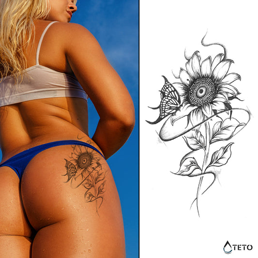 Girasol – Semipermanente - TETO - Tatuajes Temporales