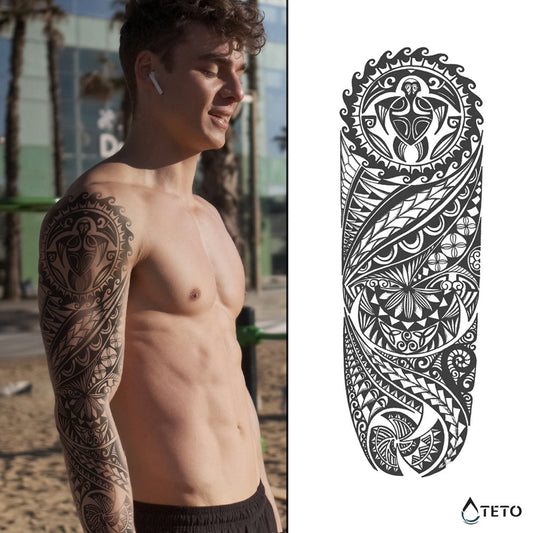 Tribal hawaiiano – Semipermanente - TETO - Tatuajes Temporales