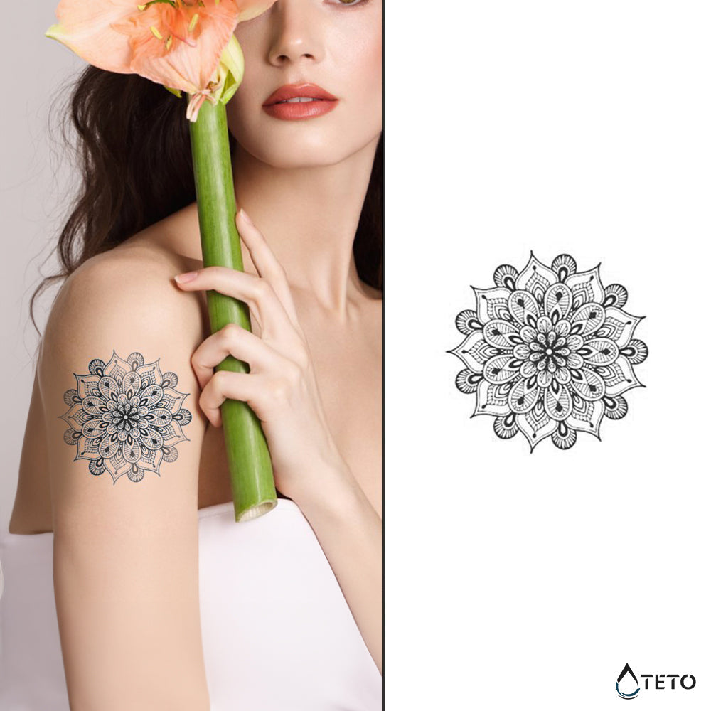 Mandala tipo K – Semipermanente - TETO - Tatuajes Temporales
