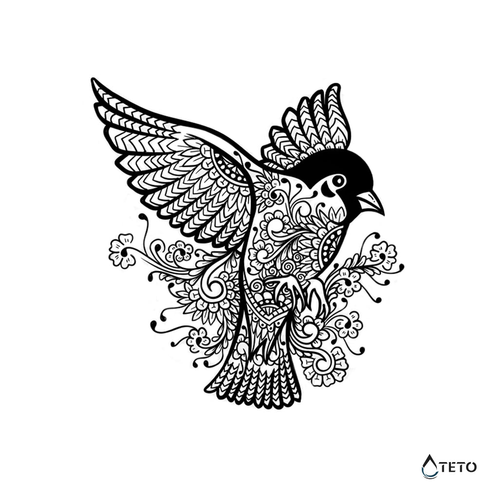 Pájaro – Semipermanente - TETO - Tatuajes Temporales
