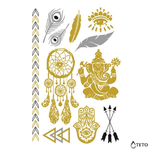 Pulsera y motivos - set - Tatuajes Temporales TETO