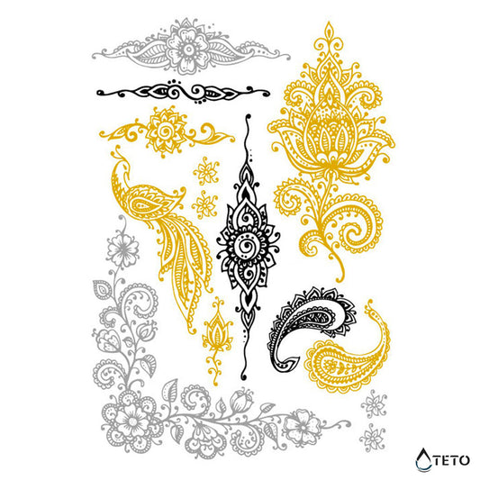 Motivos orientales - set - TETO - Tatuajes Temporales