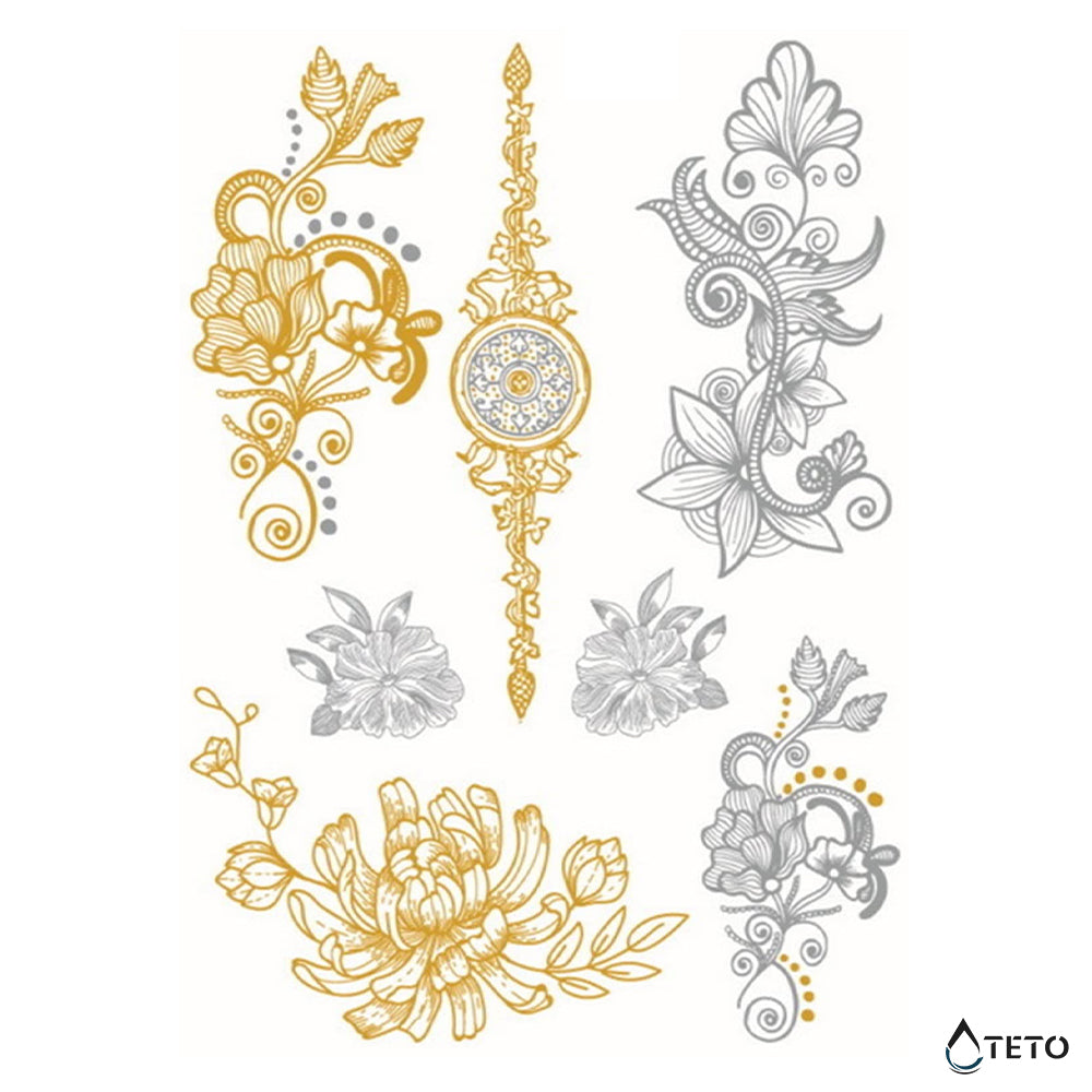 Flores orientales - set - TETO - Tatuajes Temporales