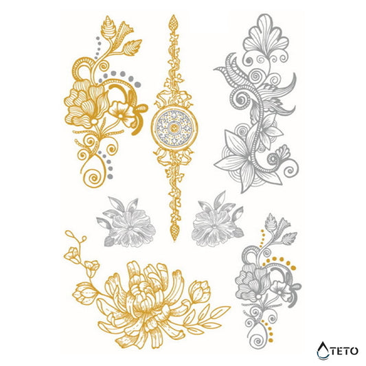 Flores orientales - set - TETO - Tatuajes Temporales