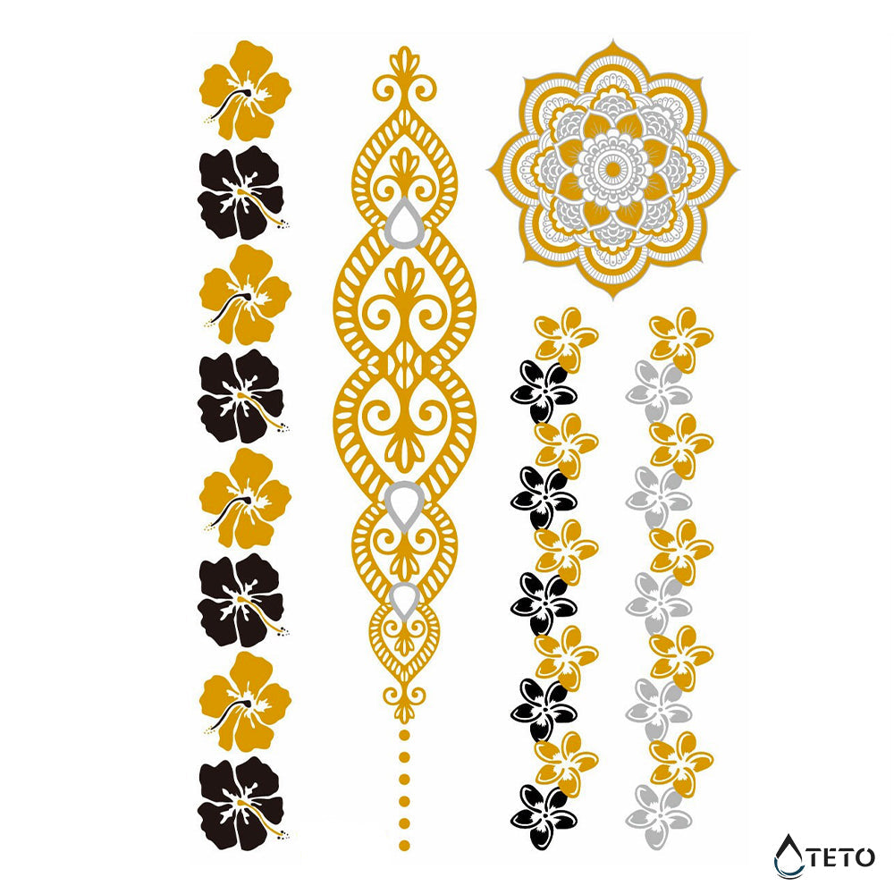Pulseras y mandala - set - Tatuajes Temporales TETO