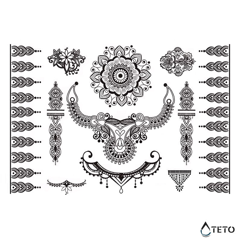 Motivos orientales - set - Tatuajes Temporales TETO