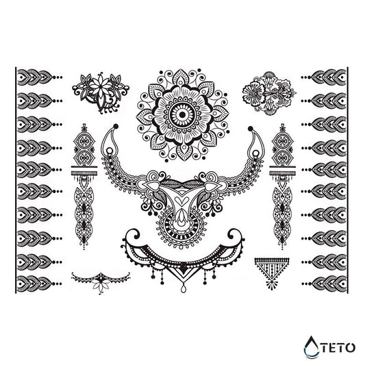 Motivos orientales - set - Tatuajes Temporales TETO