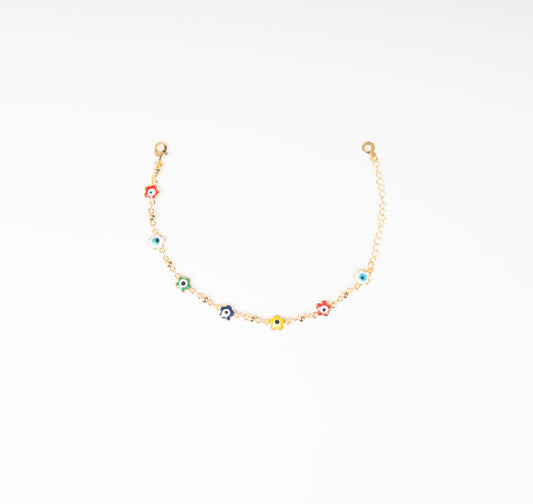 Brazalete con flores de colores
