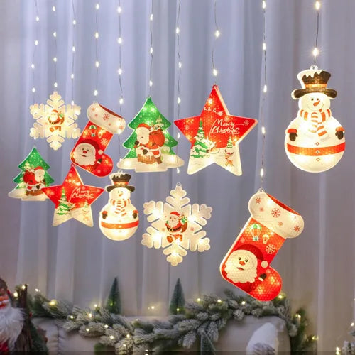 Cortina de luces navideñas